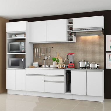 Cocina Integral 290 cm con Mueble para Horno Blanco Vicenza Madesa