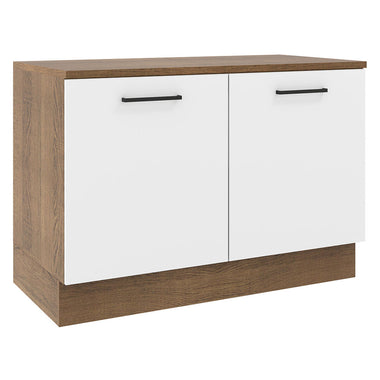 Gabinete Bajo 120 cm 2 Puertas Marrón/Blanco Agata Madesa