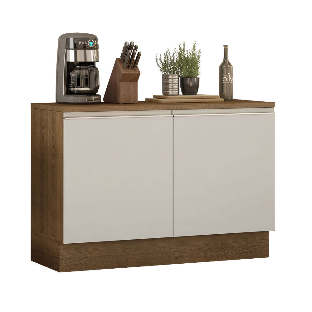 Gabinete Bajo 120 cm 2 Puertas Marrón/Blanco Glamy Madesa