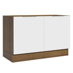 Gabinete Bajo 120 cm 2 Puertas Sin Encimera Marrón/Blanco Stella Madesa