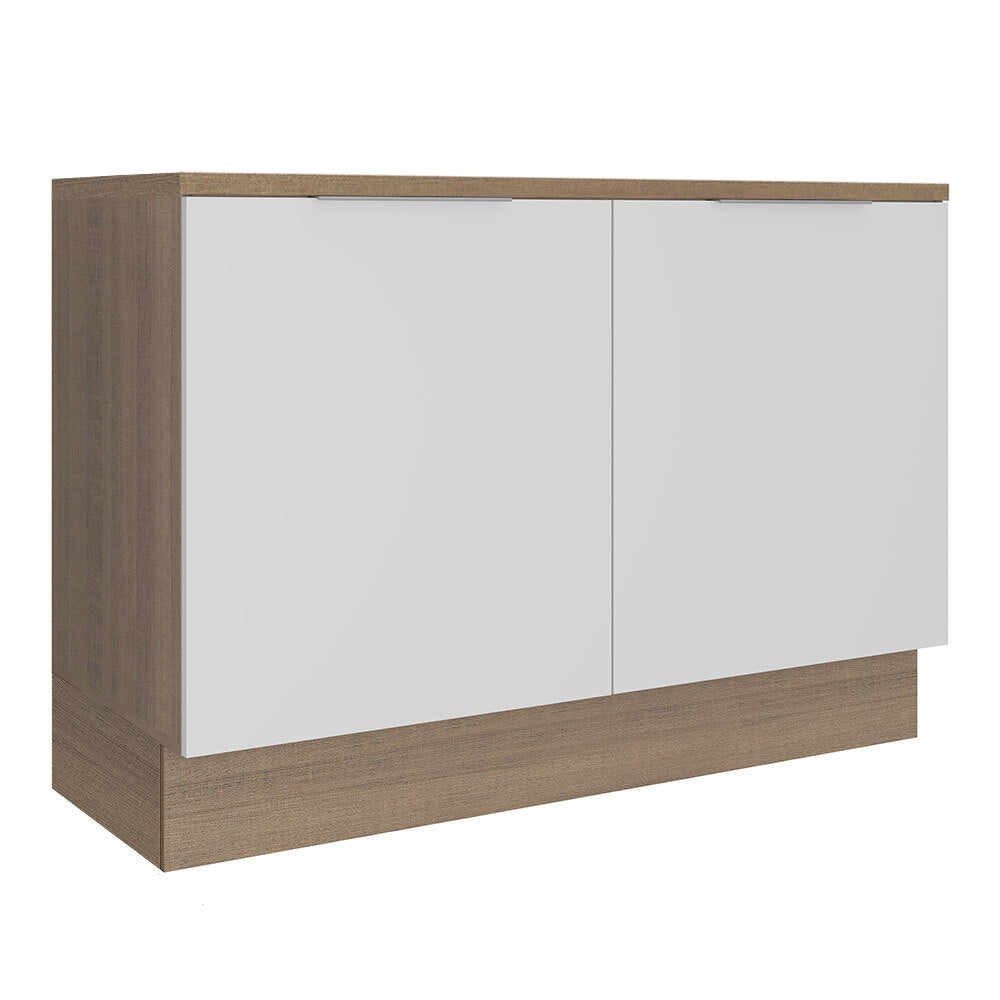 Gabinete Bajo 120 cm 2 Puertas Marrón/Blanco Stella Madesa