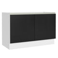 Gabinete Bajo 120 cm 2 Puertas Sin Encimera Blanco/Negro Glamy Madesa