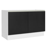 Gabinete Bajo para Fregadero 120 x 60 cm 2 Puertas (Sin Encimera) Glamy Blanco/Negro