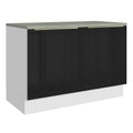 Gabinete Bajo 120 cm 2 Puertas Blanco/Negro Lux Madesa