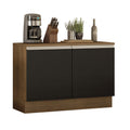 Gabinete Bajo 120 cm 2 Puertas Marrón/Negro Glamy Madesa