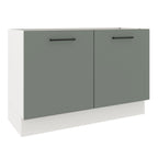 Gabinete Bajo 120 cm 2 Puertas Sin Encimera Blanco/Gris Agata Madesa