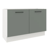 Mueble de Cocina para Fregadero 120 x 60 cm 2 Puertas (Sin Encimera) Agata Blanco/Gris