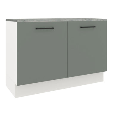 Gabinete Bajo 120 x 60 cm 2 Puertas Blanco/Gris Agata Madesa
