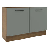 Mueble de Cocina para Fregadero 120 x 60 cm 2 Puertas (Sin Encimera) Agata Marrón/Gris