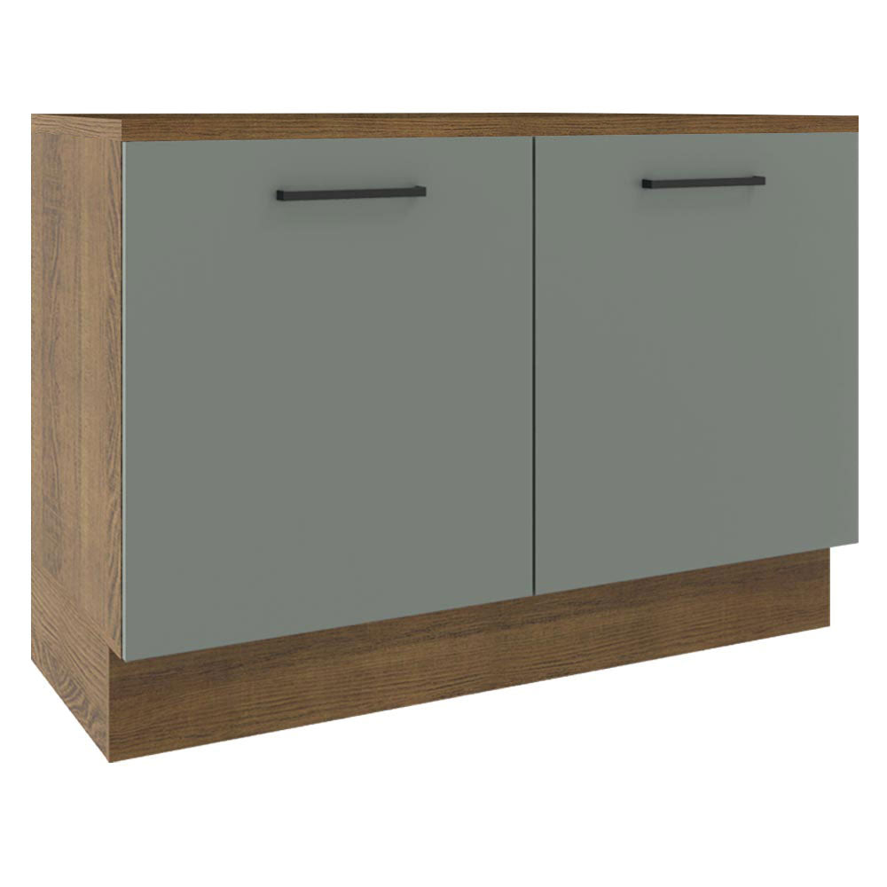 Mueble de Cocina para Fregadero 120 x 60 cm 2 Puertas (Con Encimera) Agata Marrón/Gris