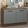 Gabinete Bajo para Fregadero con Accesorios de Cocina 120 cm 2 Puertas Marrón/Gris Agata Madesa