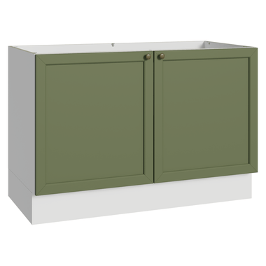 Gabinete Bajo 120 cm 2 Puertas Sin Encimera Blanco/Verde Vik Madesa