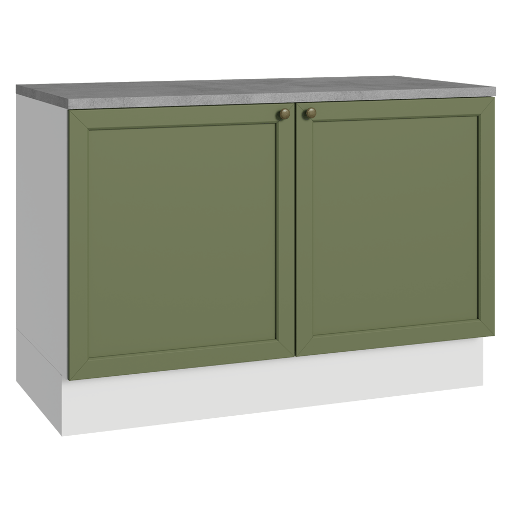 Gabinete Bajo 120 cm 2 Puertas Blanco/Verde Vik Madesa