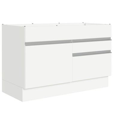 Gabinete Bajo 120 cm 1 Puerta 2 Cajones Sin Encimera Blanco Glamy Madesa