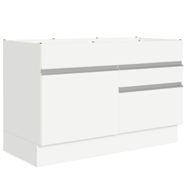Gabinete Bajo 120 cm 1 Puerta 2 Cajones Sin Encimera Blanco Glamy Madesa