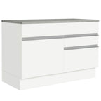 Gabinete Bajo 120 cm 1 Puerta 2 Cajones Blanco Glamy Madesa
