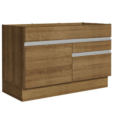 Gabinete Bajo 120 cm 1 Puerta 2 Cajones Sin Encimera Marrón Glamy Madesa