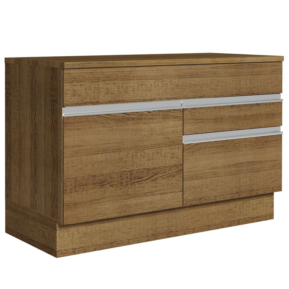 Gabinete Bajo 120 cm 1 Puerta 2 Cajones Marrón Glamy Madesa