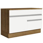 Gabinete Bajo 120 cm 1 Puerta 2 Cajones Marrón/Blanco Glamy Madesa