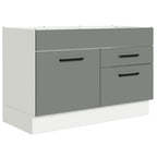 Gabinete Bajo 120 cm 1 Puerta 2 Cajones Sin Encimera Blanco/Gris Agata Madesa
