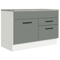 Gabinete Bajo 120 cm 1 Puerta 2 Cajones Blanco/Gris Agata Madesa
