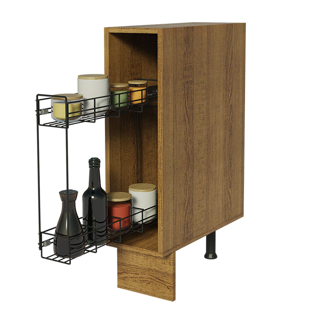 Gabinete Especiero para Cocina 20 x 60 cm (Sin Encimera) Lux, Glamy y Agata Marrón