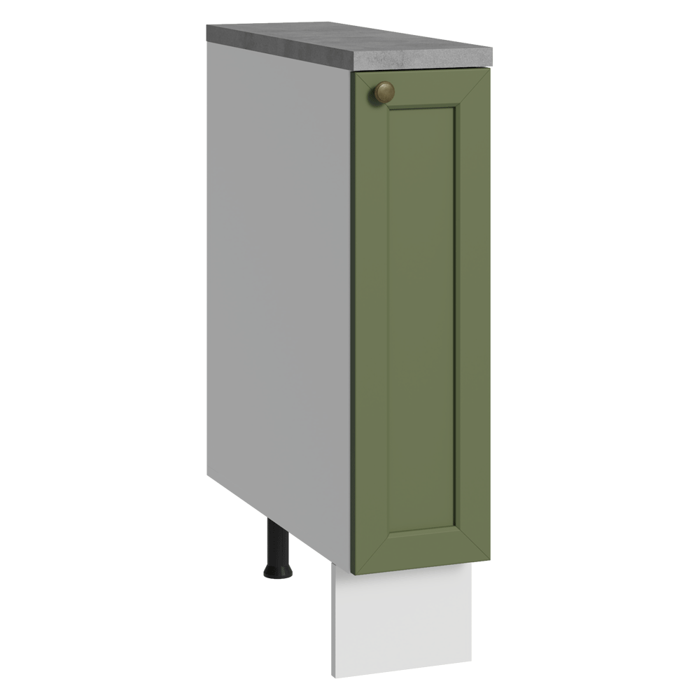 Gabinete Bajo Especiero 20x60 cm 1 Puerta (Con Encimera) Blanco/Verde Vik Madesa