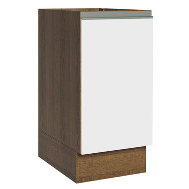 Gabinete Bajo 35 cm 1 Puerta Sin Encimera Marrón/Blanco Glamy Madesa