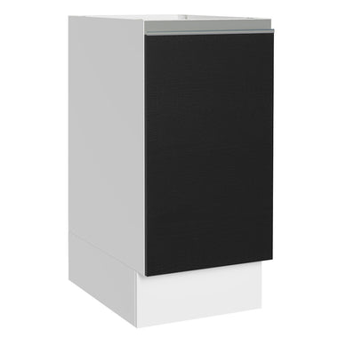 Gabinete Bajo 35 cm 1 Puerta Sin Encimera Blanco/Negro Glamy Madesa