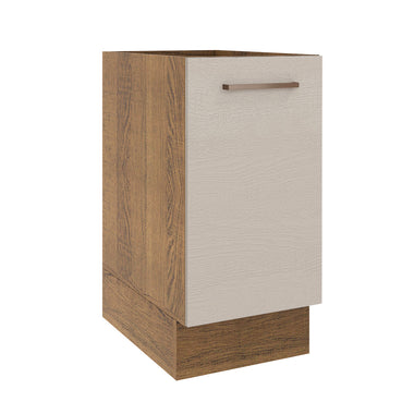 Gabinete Bajo 35 cm 1 Puerta Sin Encimera Marrón/Crema Agata Madesa