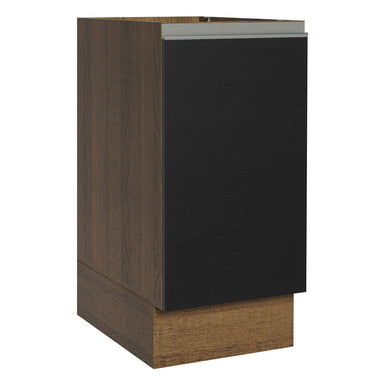 Gabinete Bajo 35 cm 1 Puerta Sin Encimera Marrón/Negro Glamy Madesa