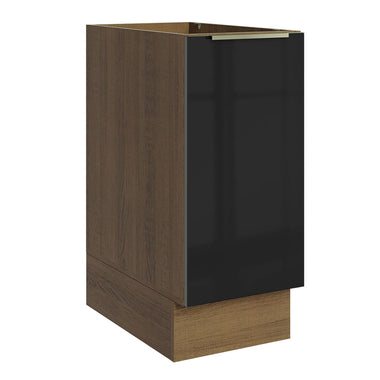 Gabinete Bajo 35 cm 1 Puerta Sin Encimera Marrón/Negro Lux Madesa