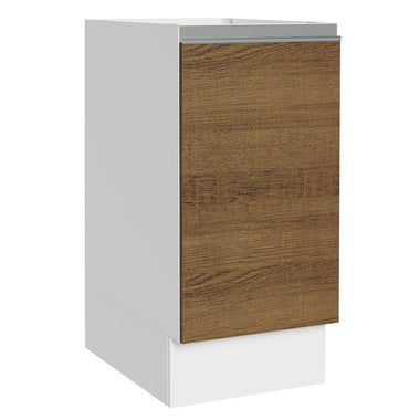 Gabinete Bajo 35 cm 1 Puerta Sin Encimera Blanco/Marrón Glamy Madesa
