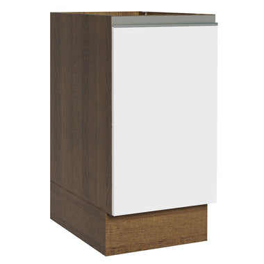 Gabinete Bajo 40 cm 1 Puerta Sin Encimera Marrón/Blanco Glamy Madesa