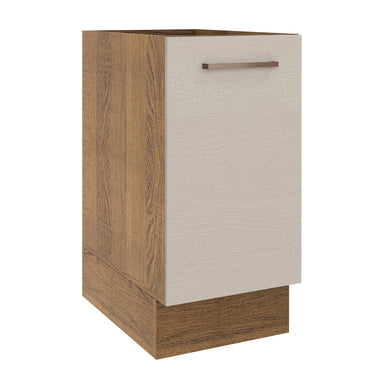 Gabinete Bajo 40 cm 1 Puerta Sin Encimera Marrón/Crema Agata Madesa
