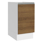Gabinete Bajo 40 cm 1 Puerta Sin Encimera Blanco/Marrón Glamy Madesa