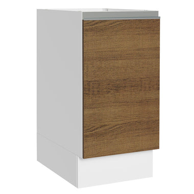 Gabinete Bajo 40 cm 1 Puerta Sin Encimera Blanco/Marrón Glamy Madesa