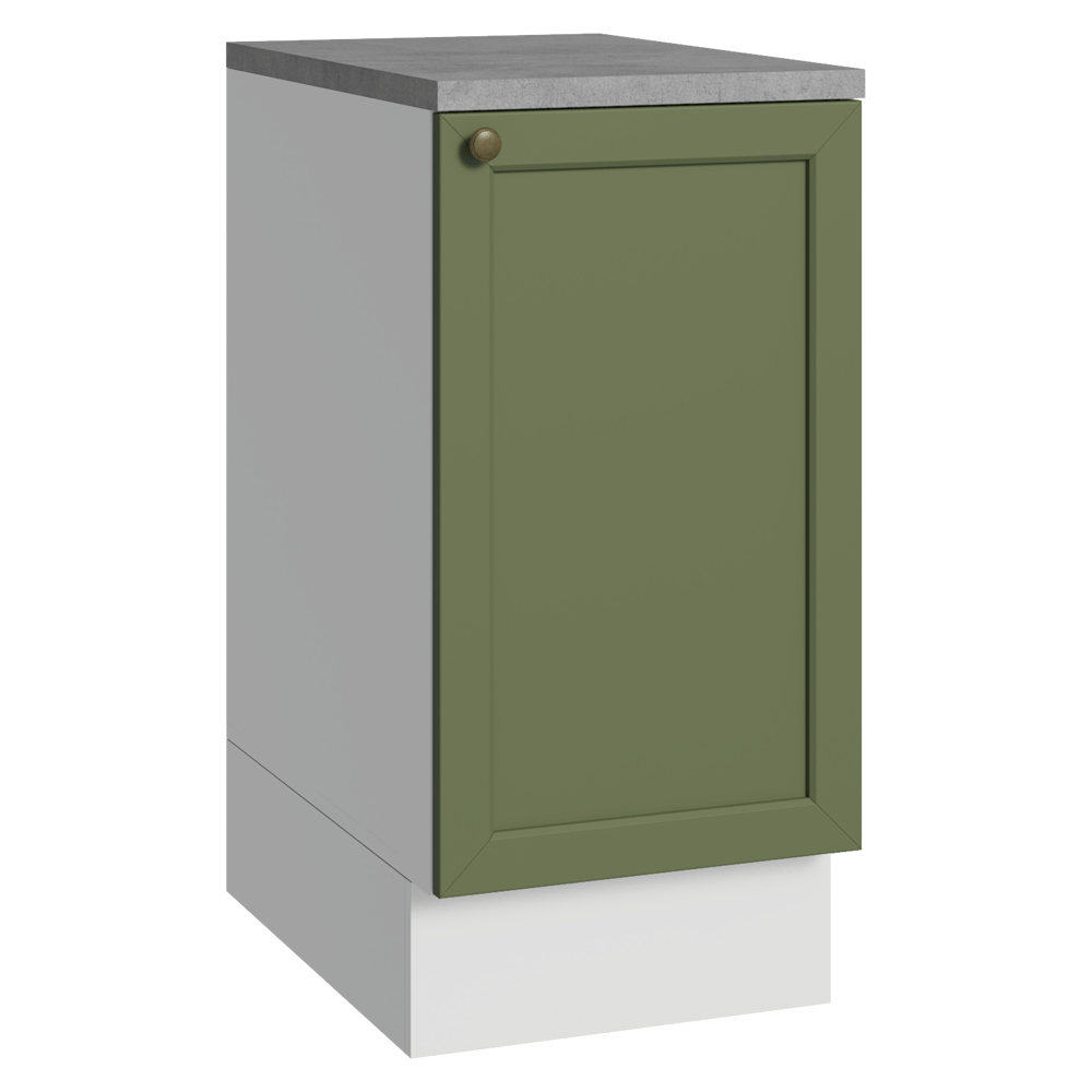 Gabinete Bajo de Cocina 40 x 60 cm 1 Puerta (Con Encimera) Blanco/Verde Vik Madesa