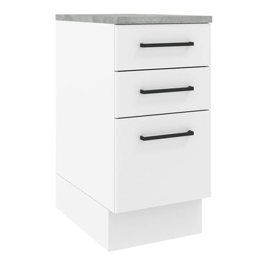 Gabinete Bajo 40 cm 3 Cajones Blanco Agata Madesa