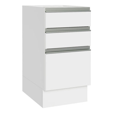 Gabinete Bajo 40 cm 3 Cajones Sin Encimera Blanco Glamy Madesa