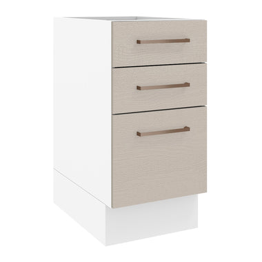 Gabinete Bajo 40 cm 3 Cajones Sin Encimera Blanco/Crema Agata Madesa