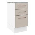 Gabinete Bajo 40 cm 3 Cajones Blanco/Crema Agata Madesa