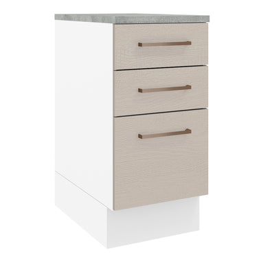 Gabinete Bajo 40 cm 3 Cajones Blanco/Crema Agata Madesa
