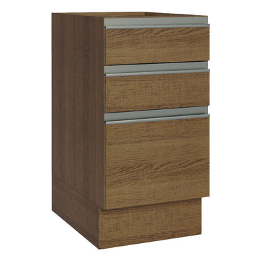Gabinete Bajo 40 cm 3 Cajones Sin Encimera Marrón Glamy Madesa