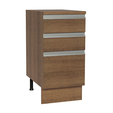 Gabinete Bajo 40 cm 3 Cajones Marrón Glamy Madesa