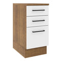 Gabinete Bajo 40 cm 3 Cajones Marrón/Blanco Agata Madesa