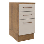 Gabinete Bajo 40 cm 3 Cajones Marrón/Crema Agata Madesa