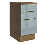 Gabinete Bajo 40 cm 3 Cajones Marrón/Gris Lux Madesa
