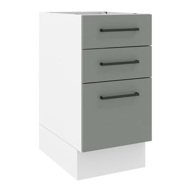 Gabinete Bajo 40 cm 3 Cajones Sin Encimera Blanco/Gris Agata Madesa