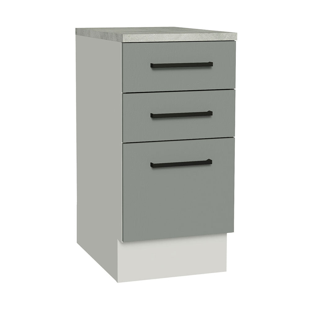Gabinete Bajo 40 cm 3 Cajones Blanco/Gris Agata Madesa